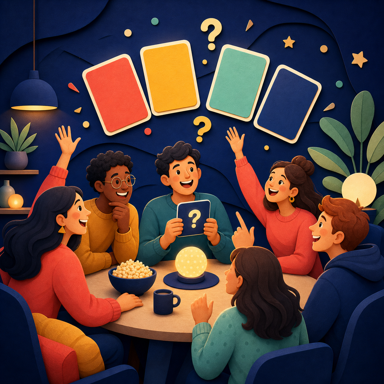 Amigos participando de um quiz